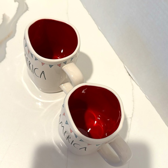Rae Dunn AMERICA THE BEAUTIFUL
MUG with Flag Rim Set of 2 - Picture 3 of 5